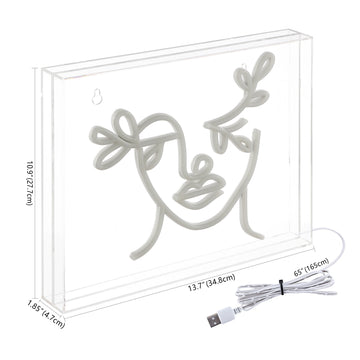 Teary Face Contemporary Glam Acrylic Box USB Operated LED Neon Light - JONATHAN Y